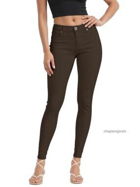 Women's Stretch Denim Jeans Skinny Fit Mid Rise 5 Pocket Bum Lifting